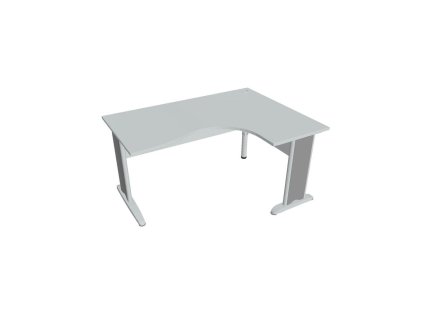 Pracovný stôl Cross, ergo, ľavý, 160x75,5x120 cm, sivá/kov