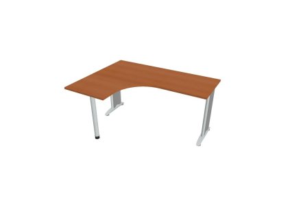 Pracovný stôl Flex, ergo, pravý, 160x75,5x120 (60x60) cm, čerešňa/kov
