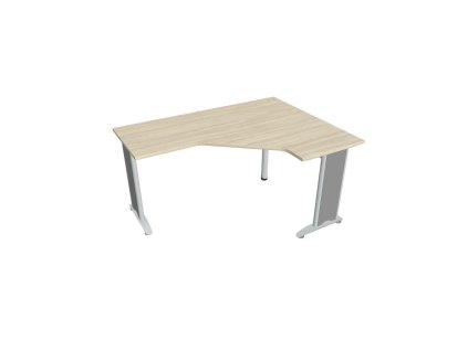 Pracovný stôl Flex, ergo, ľavý, 160x75,5x120 (60x60) cm, agát/kov