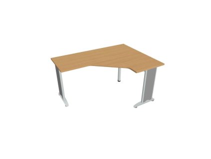 Pracovný stôl Flex, ergo, ľavý, 160x75,5x120 (60x60) cm, buk/kov