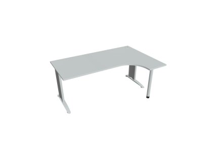 Pracovný stôl Flex, ergo, ľavý, 180x75,5x120 (80x40) cm, sivá/kov