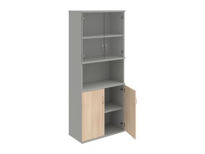 Policová skriňa Strong, 80x192x40 cm, agát/sivá