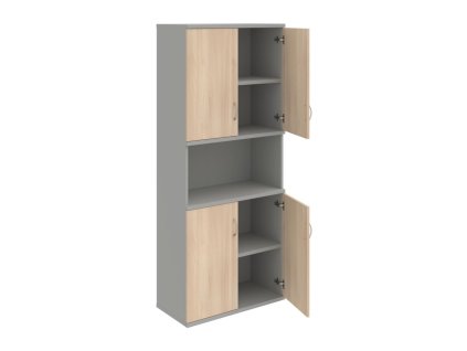 Policová skriňa Strong, 80x192x40 cm, agát/sivá