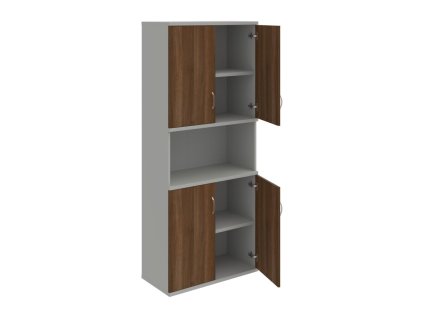 Policová skriňa Strong, 80x192x40 cm, orech/sivá