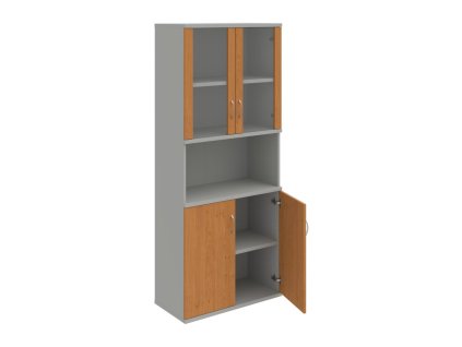 Policová skriňa Strong, 80x192x40 cm, jelša/sivá