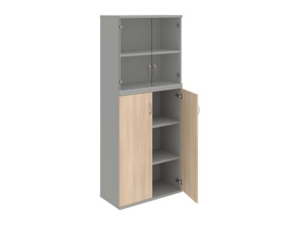 Policová skriňa Strong, 80x192x40 cm, agát/sivá