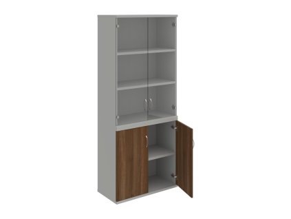 Policová skriňa Strong, 80x192x40 cm, orech/sivá