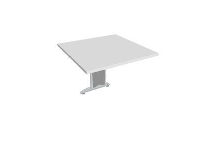 Doplnkový stôl Cross, 80x75,5x80 cm, biela/kov