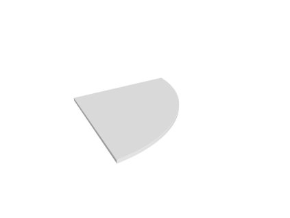 Doplnkový stôl Flex, pravý, 80x80 cm, biela