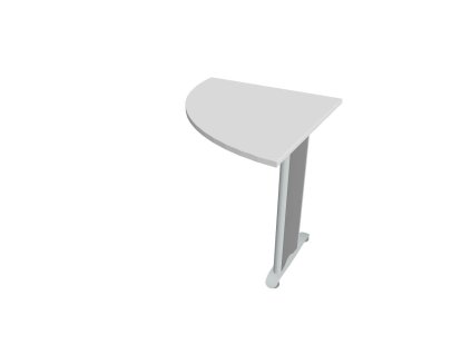 Doplnkový stôl Flex, ľavý, 80x75,5x80 cm, biela/kov