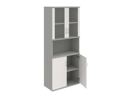 Policová skriňa Strong, 80x192x40 cm, biela/sivá