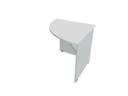 Doplnkový stôl Gate, ľavý, 80x75,5x80 cm, biela/sivá