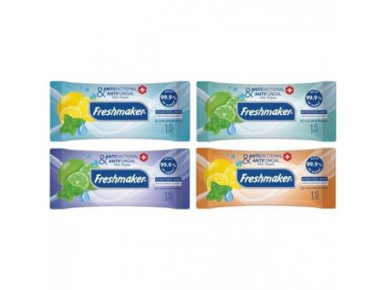 Vlhčené utierky Freshmaker antibakteriálne citrón/mentol (15 ks)
