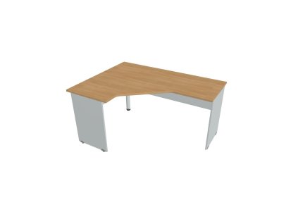 Pracovný stôl Gate, ergo, pravý, 160x75,5x120 cm, dub/sivá