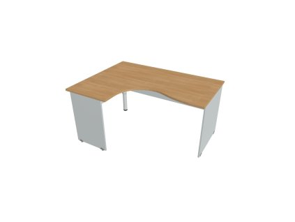 Pracovný stôl Gate, ergo, pravý, 160x75,5x120 cm, dub/sivá