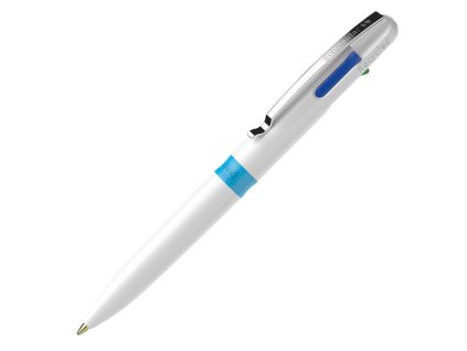 Viacfarebné pero Schneider Take 4 biele so štyrmi náplňami