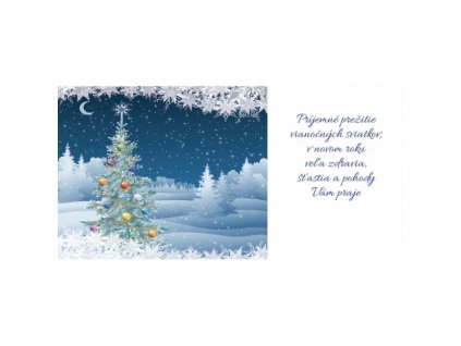 Novoročný pozdrav 20 x 10 cm 2024 - vianočný stromček 50ks