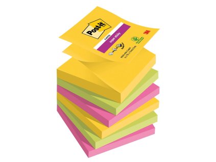 Samolepiace Z-bločky Post-it Super Sticky CARNIVAL, veľkosť 76x76 mm, 6 bločkov po 90 lístkov
