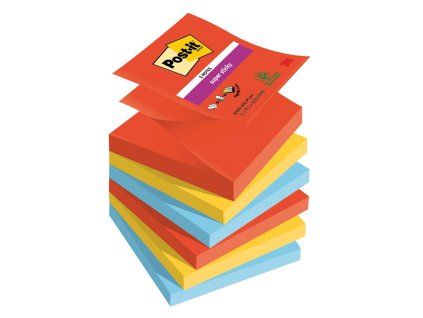 Samolepiace Z-bločky Post-it Super Sticky PLAYFUL, veľkosť 76x76 mm, 6 bločkov po 90 lístkov