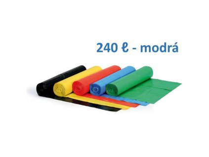 Vrece 240 ℓ 80 mic. 100 x 125 cm, HDPE modré (1ks)