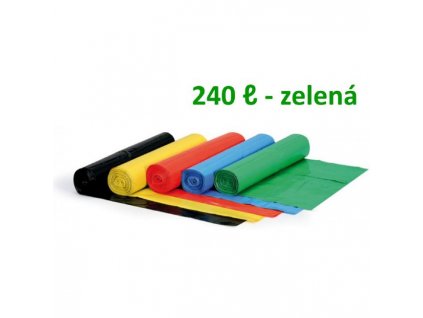 Vrece 240 ℓ 80 mic. 100 x 125 cm, HDPE zelené (1ks)