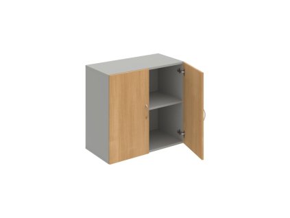 Policová skrinka Drive, 80x74x42 cm, dub/sivá