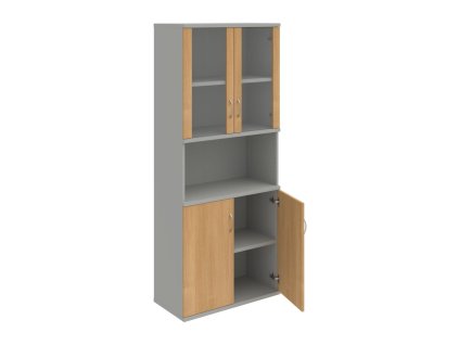 Policová skriňa Strong, 80x192x40 cm, dub/sivá
