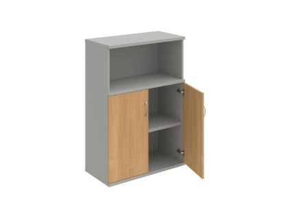 Policová skriňa Strong, 80x115,2x40 cm, dub/sivá