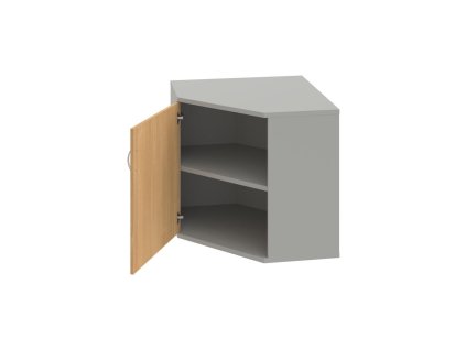 Policová skrinka L Strong, 80x76,8x40 cm, dub/sivá