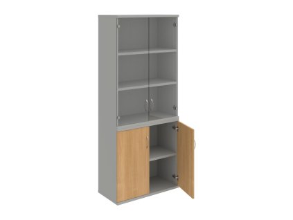 Policová skriňa Strong, 80x192x40 cm, dub/sivá
