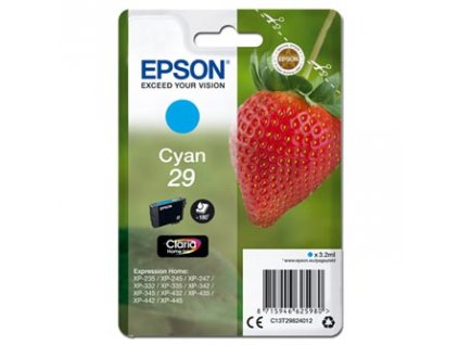 Epson originál ink C13T29824012, T29, cyan, 3,2ml