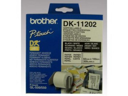 Brother papierové štítky 62mm x 100mm, biela, 300 ks, DK11202, pre tlačiarne rady QL