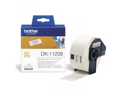Brother papierové štítky 38mm x 90mm, biela, 400 ks, DK11208, pre tlačiarne rady QL