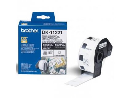 Brother papierové štítky 23mm x 23mm, biela, 1000 ks, DK11221, pre tlačiarne rady QL