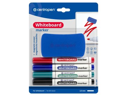 Sada popisovačov na tabule Centropen 8559/4S so stierkou