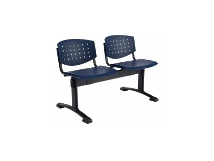 2-miestna lavica Layer, konštrukcia čierna, plast tm. modrá