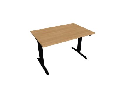 Pracovný stôl Motion, ZO, 2S, 120x70,5-120,5x80 cm, dub/čierna