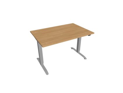 Pracovný stôl Motion, ZO, 2S, 120x70,5-120,5x80 cm, dub/sivá