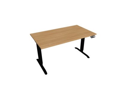 Pracovný stôl Motion, PO, 2S, 140x70,5-120,5x80 cm, dub/čierna