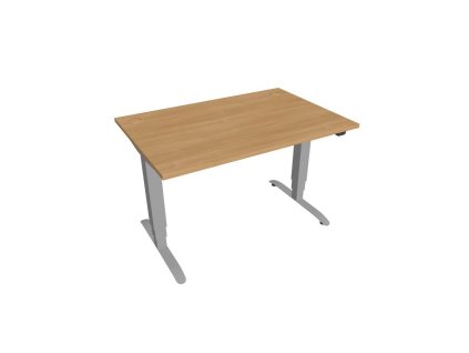 Pracovný stôl Motion, ZO, 3S, 120x61 - 128x80 cm, dub/sivá