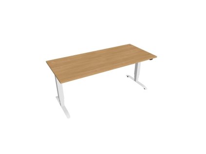 Pracovný stôl Motion, ZO, 3S, 180x61 - 128x80 cm, dub/biela
