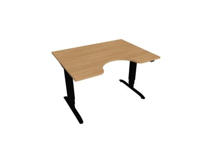 Pracovný stôl Motion Ergo, ZO, 3S, 120x61-128x90 cm, dub/čierna