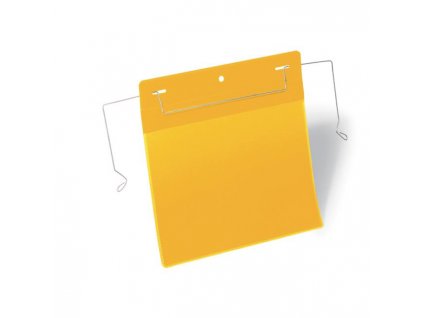Závesné vrecko s drôteným vešiakom na šírku A5 50ks žlté