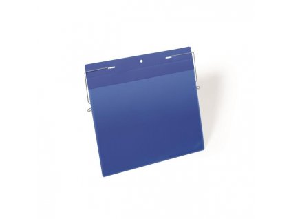 Závesné vrecko s drôteným vešiakom na šírku A4 50ks modré
