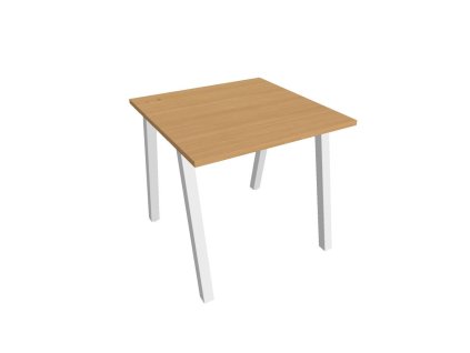 Pracovný stôl UNI A, 80x75,5x80 cm, buk/biela
