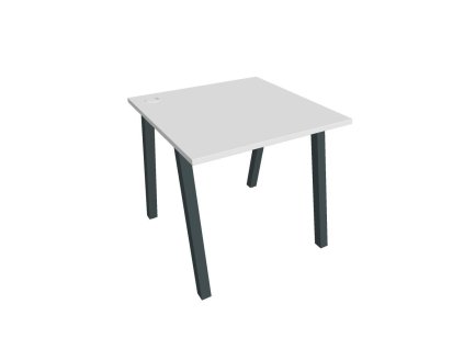 Pracovný stôl UNI A, 80x75,5x80 cm, biela/čierna