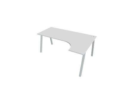 Pracovný stôl UNI A, ergo, ľavý, 180x75,5x120 cm, biela/sivá