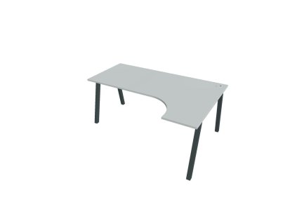 Pracovný stôl UNI A, ergo, ľavý, 180x75,5x120 cm, sivá/čierna