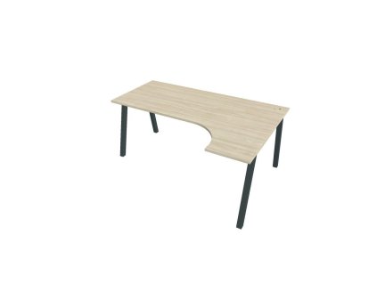 Pracovný stôl UNI A, ergo, ľavý, 180x75,5x120 cm, agát/čierna