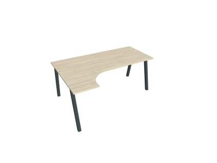 Pracovný stôl UNI A, ergo, pravý, 180x75,5x120 cm, agát/čierna